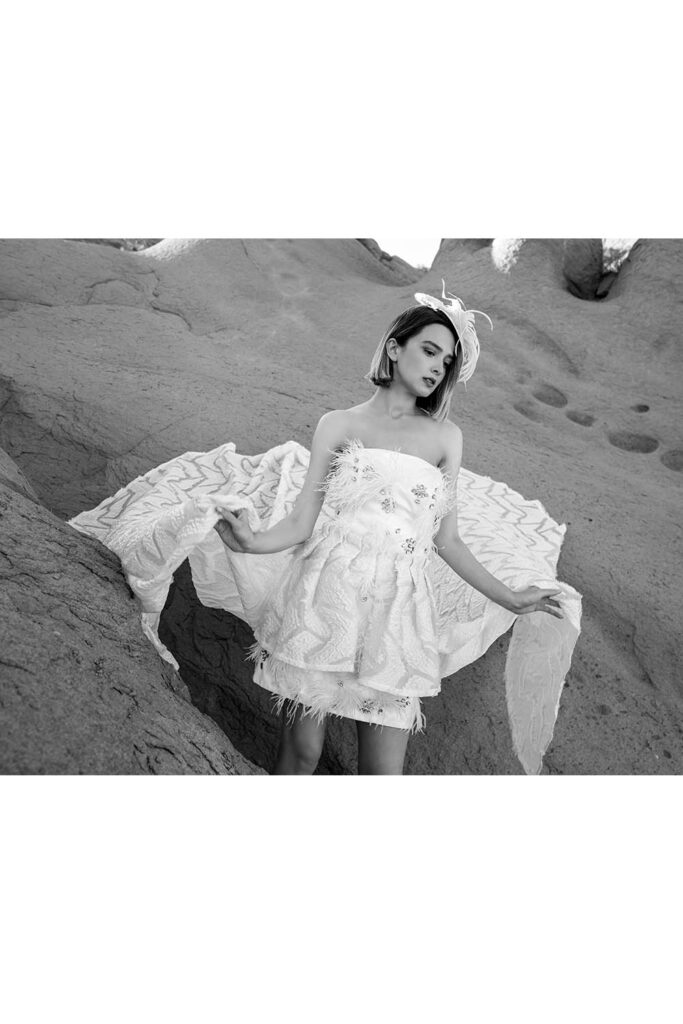 strapless wedding dress short in front long behind - Image 3