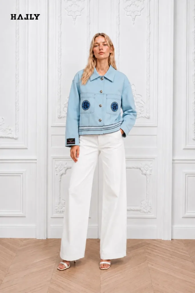 Short Linen Jacket with Signature Horse Embroidery - Image 4